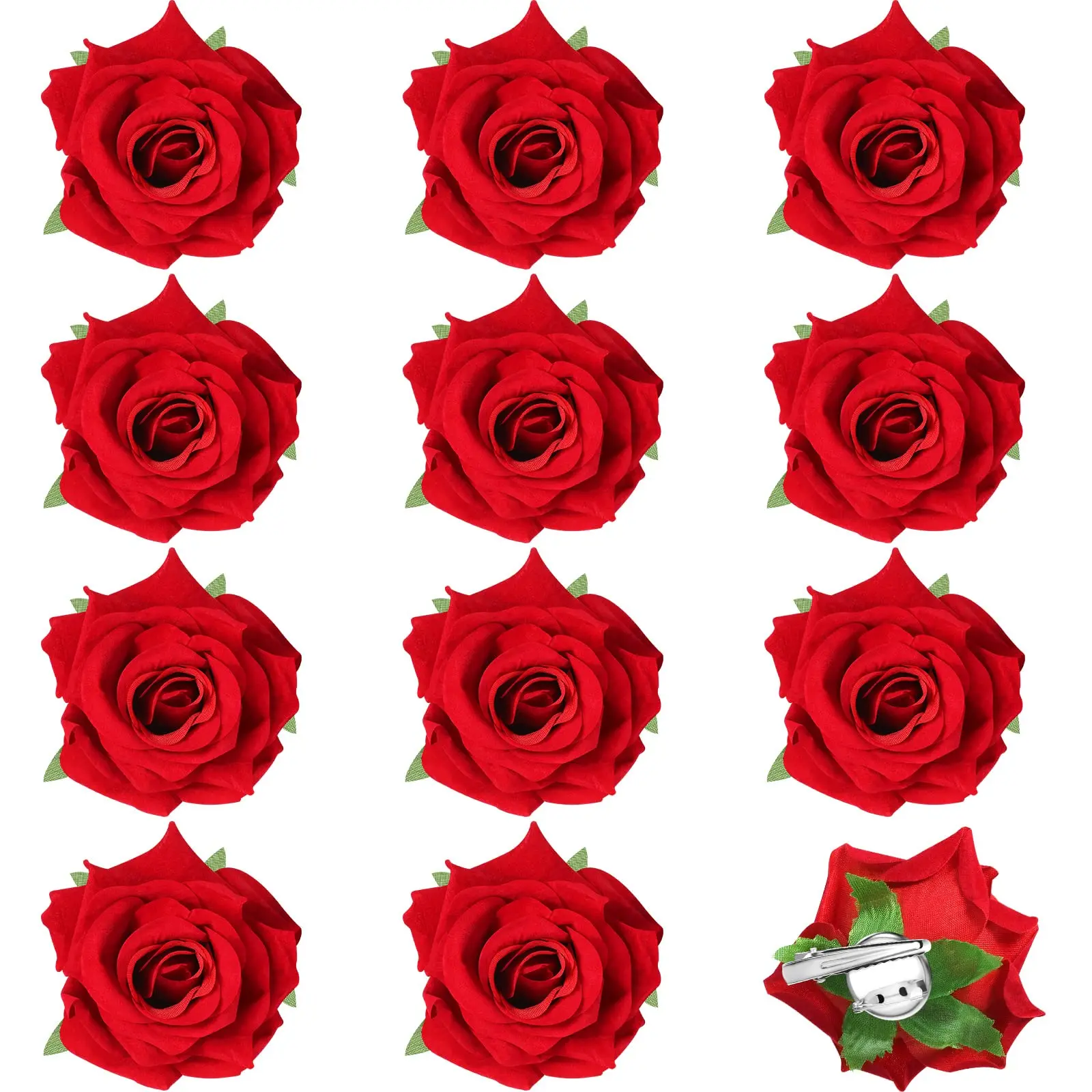 12Pcs/Set Bride Bridesmaid Women Hair Accessories for Party Festival,Wedding,2.8'' Rose Hair Clip Brooch,Elegant Flower Hairpin Brooch,Halloween Christmas Party,Father's Day Gift,Hand Tools Kits