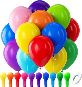 Assorted Rainbow Latex Balloons, 100 Pack 12 inch Round Helium Bright Color Balloons for Birthday,Happy Mothers Day, Valentines Day Happy New YearBridal Shower Wedding Party Decorations