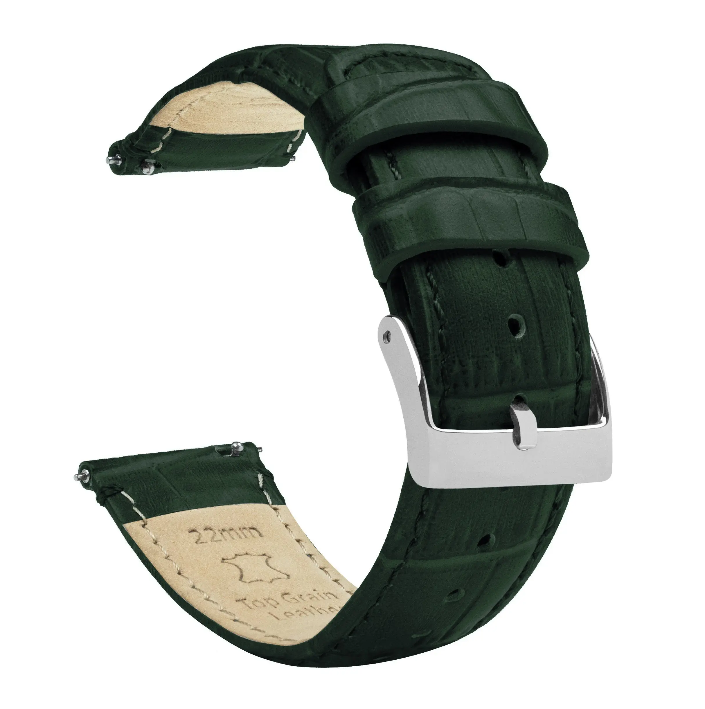 Polar Pacer & Pacer Pro Forest Green Alligator Grain Leather Watch Band