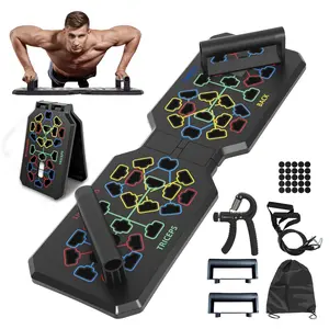 Push up Board, Push-up Board Training Set,with Resistance Band & hand grips,Chest MuscleAbdominal Muscle Training Equipment for Men &Women