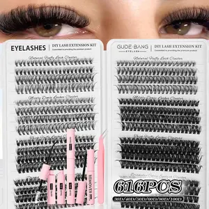 Single Cluster False Eyelashes, Mixed Lengths, Natural Thin/dense Style, Reusable Ultra Soft Lashes, B Curl, Doll Style, Natural Fluffy Lash Cluster