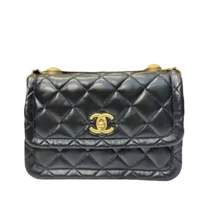 Pre-owned CHANEL lambskin Shoulder Bags Mini Bags Quilted CC Gold Hardware Mini Flap Handbag Classic Style