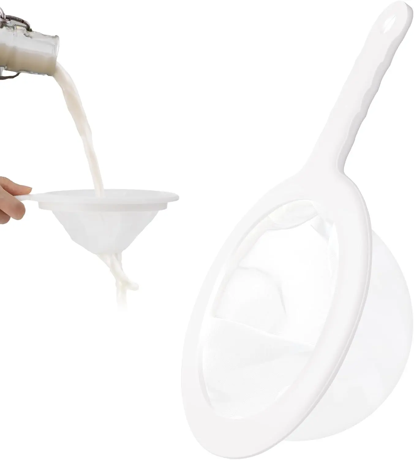 Fine Mesh Nylon Strainer, 80-Mesh Durable Plastic Colander with Handle, 23.5×14.5 Cm (9.25×5.70 Inches) Kitchen Utensil for Juice Filtering, Yogurt Sifting, Fine Mesh Filter