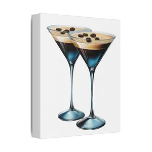 Coffee Martini Stretched Canvas Art, Wall Decor, Kitchen Decor, Modern Art, Gift for Coffee Lovers, Coffee Theme Wall Art
