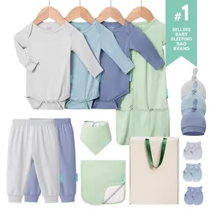 PurComfy Bamboo Newborn Clothes Gift Set: 14 and 21-Piece SuperSoft Layette & Accessories Set for Baby — Daily Essentials Set