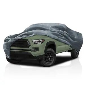 5 Layer Semi Custom Fit Truck Car Cover for Toyota Tacoma 2019-2025 Double (Crew) Cab Pickup 5.0 Feet Short Bed, All Weather Protection Breathable Dust Scratch, Dust, Snow Shield