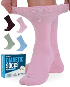 Doctor's Select Bamboo Viscose Crew Socks for Women - Diabetic Comfort, Size 6-9