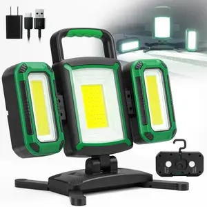 3-in-1 Rechargeable 50W LED Work Light 5000LM Magnetic Floodlight with 9 Modes 360° Rotation IP65 Waterproof Portable Task Lamp for Outdoor Use