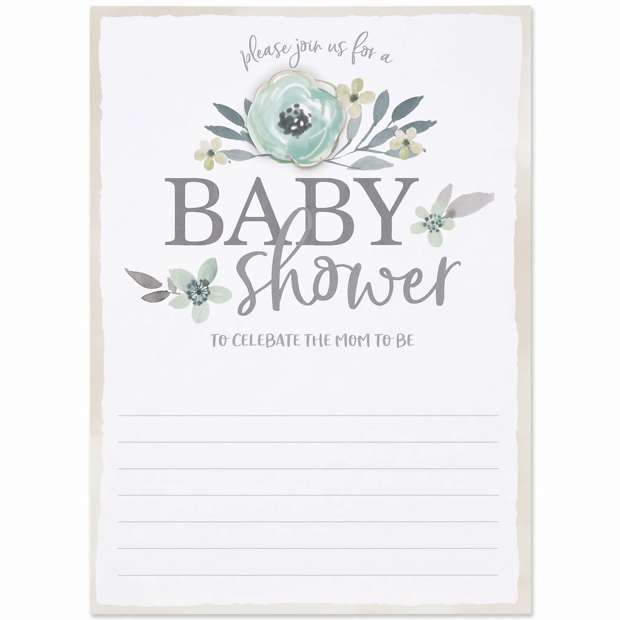 Elegant Floral Baby Shower Invitation Elegant Floral Baby Shower Invitation