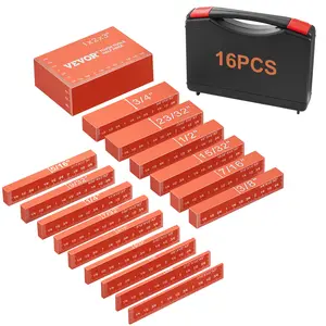 【Spotlight Day】VEVOR Setup Blocks Woodworking Tools, 16-Piece, Precision Height Gauge Block Set, with Clearly Laser Engraved Size Markings and Storage Case, Aluminum Setup Bars for Router and Table Saw Accessories