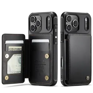 Compatible with iPhone 17/Air/16/16e/15/14/13/12/11 Pro Max 16/15/14 Plus Case with Card Holder Wallet Case for Women Men with Kickstand Card Slots RFID Blocking, Magnetic Clasp Durable Shockproof Cover