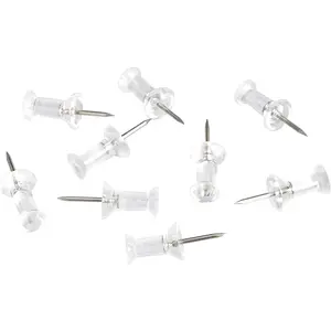 Basics Push Pins Tacks, Clear Plastic Head, Steel Point, -Pack DH06111902