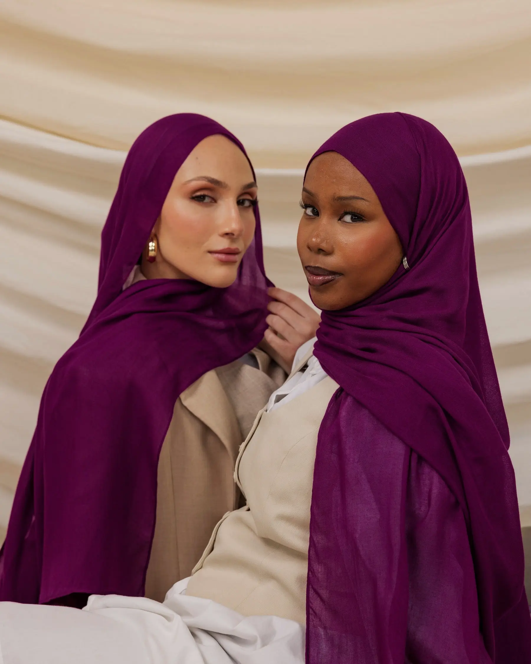 VELA Fuchsia Glow Modal Hijab - Solid, Cooling & Lightweight Modestyscarf for Muslim Women, Luxurious Hijabi Fashion Scarf
