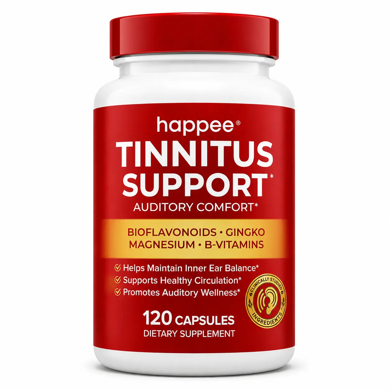 Tinnitus Supplement for Ear Ringing - Lipoflavonoids with Gingko - 120 Capsules