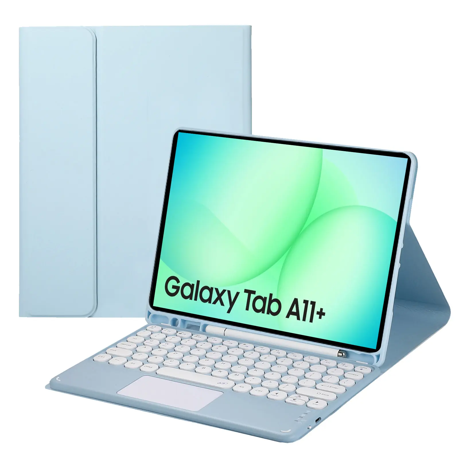 Detachable Bluetooth Touch Keyboard Case with Trackpad, Soft TPU Cover for Samsung Galaxy Tab A11 Plus 11in 2025 and Galaxy Tab A9 Plus 11in