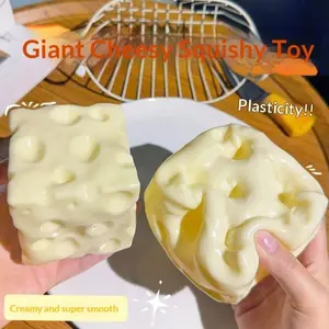 Plastic Soft Cheese Block, Giant Fidget Toy, Soft Squishy Fidget, Asmr Stress Ball, Slow Rebound and No Rebound, Gaming and Relaxation, Pressure Relief
