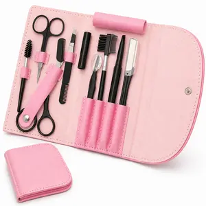 8PCS Professional Eyebrow Grooming Kit - Makeup Tool Organizer with Tweezers, Scissors, Razor, Brush - Compact Travel-Friendly Design for Daily Use, Flawless Hair Removal & Smooth Brow Shaping - Spring Glow Up Beauty Set outdoorfun