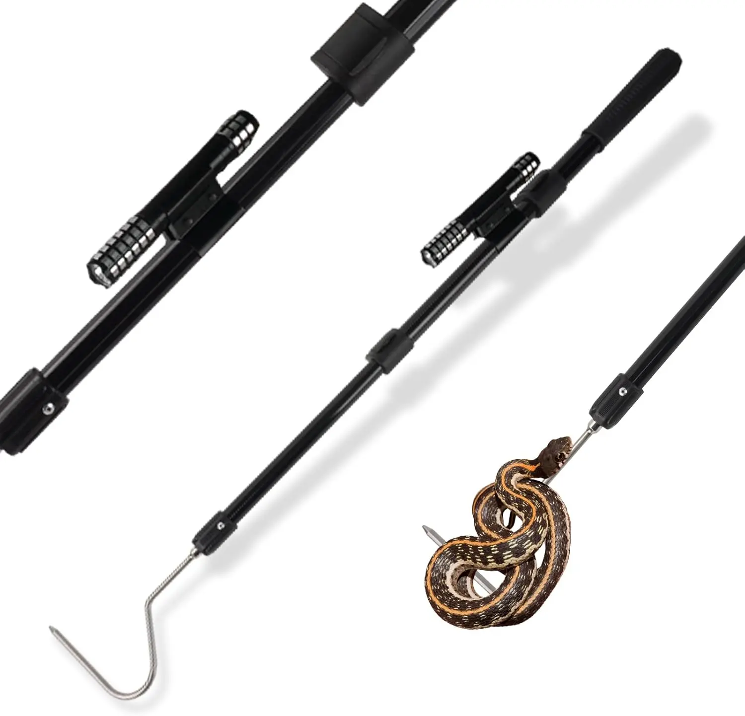 Snake Hook Catcher Stick Tongs Grabber Long Pole Handling Tool Kit for Rattlesnake, Cobra, Python Removal and Reptiles Control, Rattlesnake Cobra Python Boas And Reptile Removal