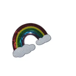 Rainbow sequin iron on patch