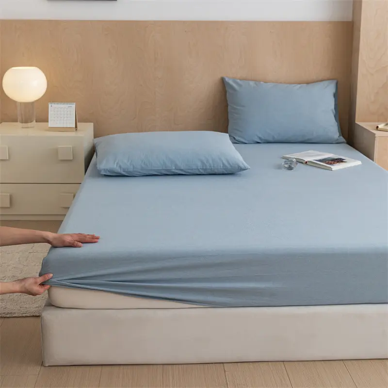 3-Piece Solid Color Bedsheet Set, Polyester Bedding, Multi Color Soft Skin-Friendly Fabric, Includes 1 Fitted Sheet & 2 Pillowcases, Deep Pocket Sofa Cover, All-Season Use, Machine Washable