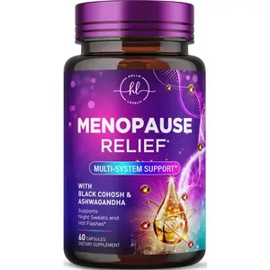 Menopause Supplements for Women with Black Cohosh - Natural, Mild Hot Flash, Night Sweats & Hormone Support, Menopause Relief with Dong Quai, Energy & Balance, Non-GMO & Gluten Free - 60 Capsules Edible Dietary Healthcare Fitness