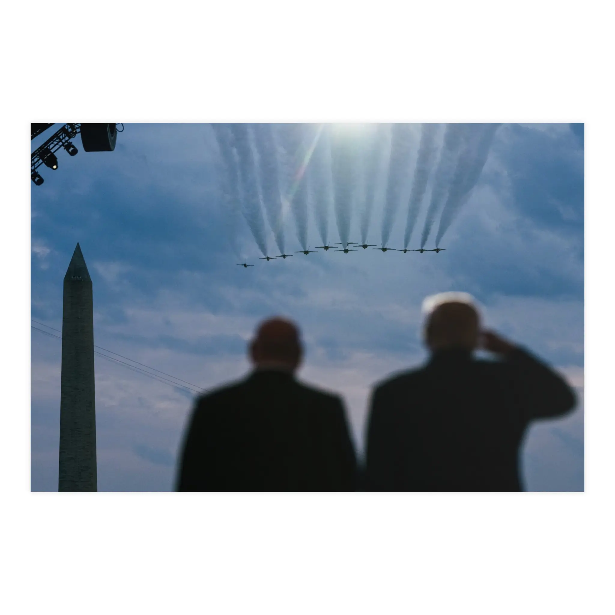 Trump Dana Flyover Horizontal Matte Poster - Men Decor - Fighter Jet - Washington Monument - Gift for Men and Women