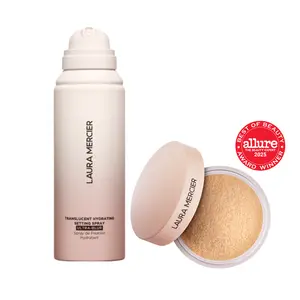 Laura Mercier Ultra Blur Bundle - Translucent Hydrating Setting Spray & Talc-Free Loose Powder for 16+ Hours Wear, Hyaluronic Acid Infused, Control Shine, Moisturizing