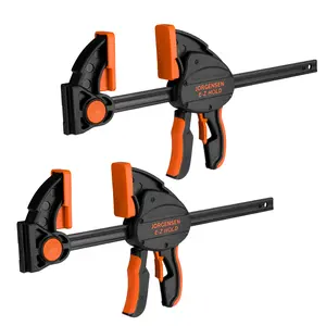 #fathersdaygift Jorgensen E-Z Hold 800LBS Heavy Duty Clamps, 2-Pack Expandable Clamp/Spreader, One Hand Quick Grip Bar Clamps, Trigger Clamp, Bar Clamps for Woodworking