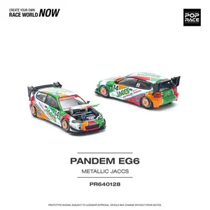 POPRACE 1/64 PANDEM CIVIC EG6 v1.5 JACCS Metallic PR640128 Diecast Model Car Collection