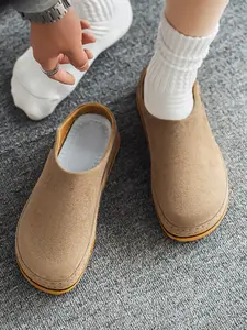 Retro Suede Men Commute Mules | Minimalist Mule Design | Strong Grip PVC Sole | All-Day Comfort Wear