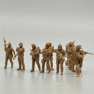 1/72 Scale Unpainted Figure Model Micro Model Global Special Forces 11 Soldiers and 1 Dog Three-dimensional Model DIY Hobby Collection