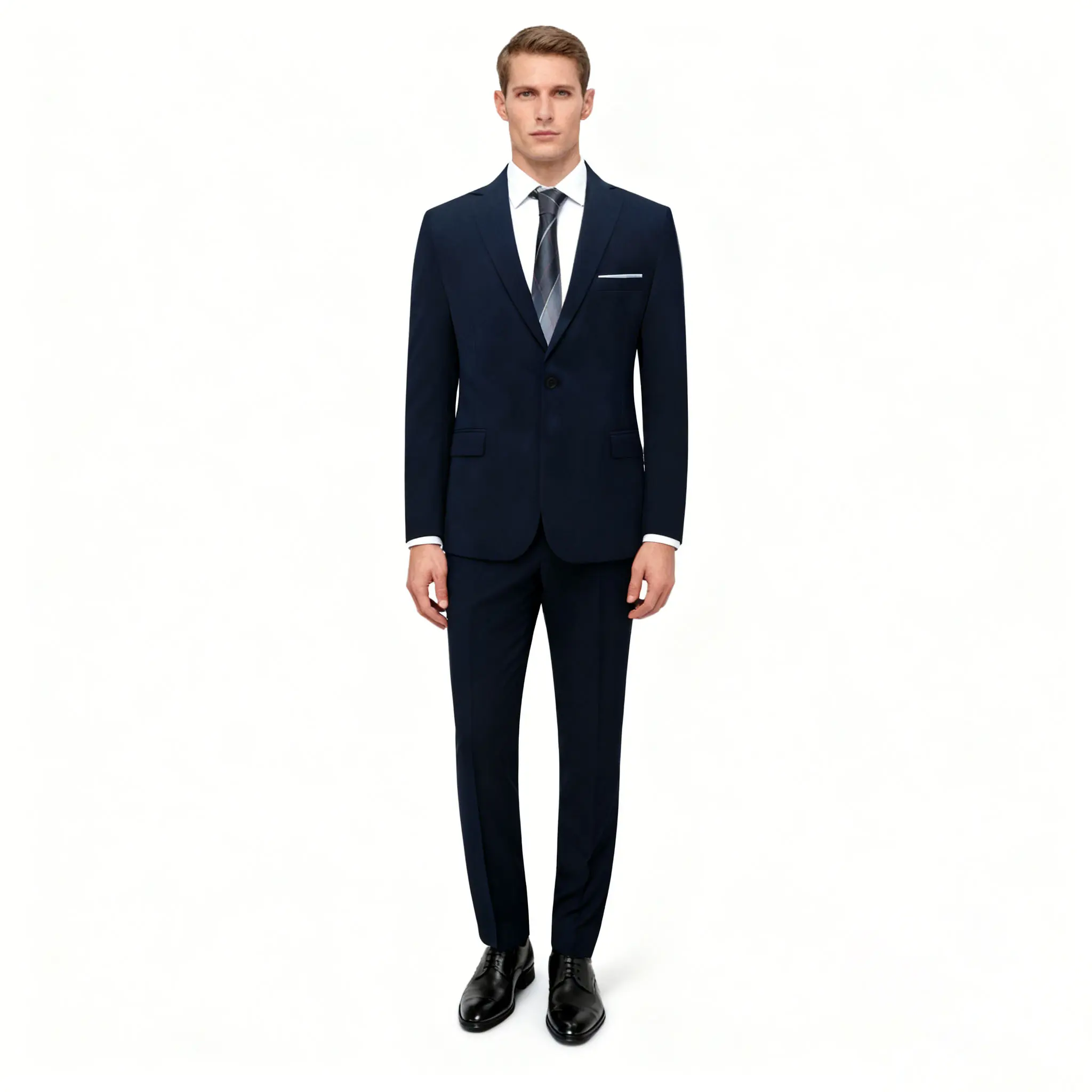 Men's 2-Piece Slim-Fit Single-Breasted Suit Set, Menswear Formal Workwear, Long-Sleeve Office Casual Business Versatile Suit (Live Stream Discounts)