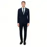 Men's 2-Piece Slim-Fit Single-Breasted Burgundy/Dark Gray Blazer & Trousers Set - Long Sleeve Tops, Classic Formal Outfit, Sharpens Silhouette, for Corporate Office Wear, Wedding, Party Ready Outfit, Boss Look, Sohochic
