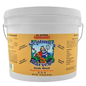 212 MAIN Orange Label Crab Shell Fertilizer - 12 lbs Pail (Pack of 4), Garden Soil Amendment for Soil Moisture Hold