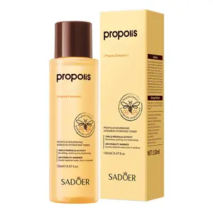 Propolis Nourishing Facial Toner, 130ml moisturizing skin care product. Blended with triple propolis ingredients, its fluid texture sinks into skin fast, replenishes surface moisture and calms skin for follow-up cosmetic steps.