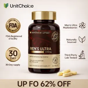 UnitChoice MEN’S ULTRA Natural Supplement | Plant-Based Nutrients | Natural Vitamins | 60 Count | With Damiana | Multivitamin