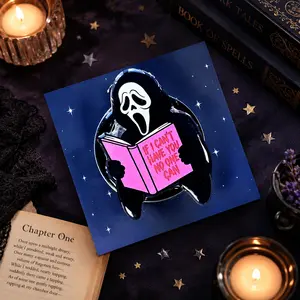 Horror Character Reading Book Phone Grip Stand Creepy Cute Expanding Holder For Smartphones And E-Readers Trendy Bookish Aesthetic Gift