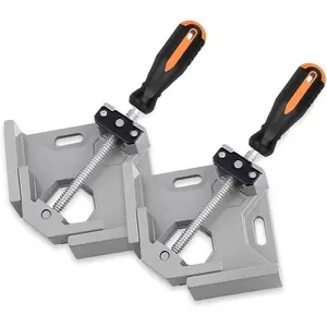 2 Pack Right Angle Clamp - 90  Clamps for Woodworking, Single Handle  Alloy Corner Clamp with Adjustable Swing Jaw for Welding, -Working, Drilling, Crafting Project