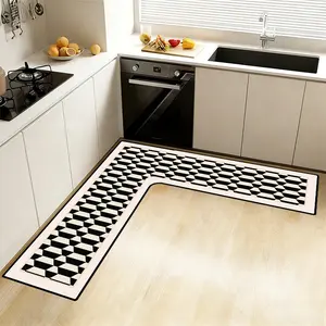 Kitchen diatom mud L-shaped large size floor mat restaurant anti-slip mat shower room door mat bathroom corner mat door mat Kitchen Area Rug Absorbent Rug Diatomite Rug