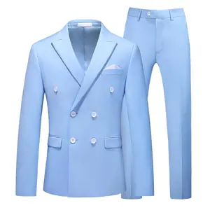 Men's two-piece double-breasted slim-fit blazer and pants for wedding prom and homecoming