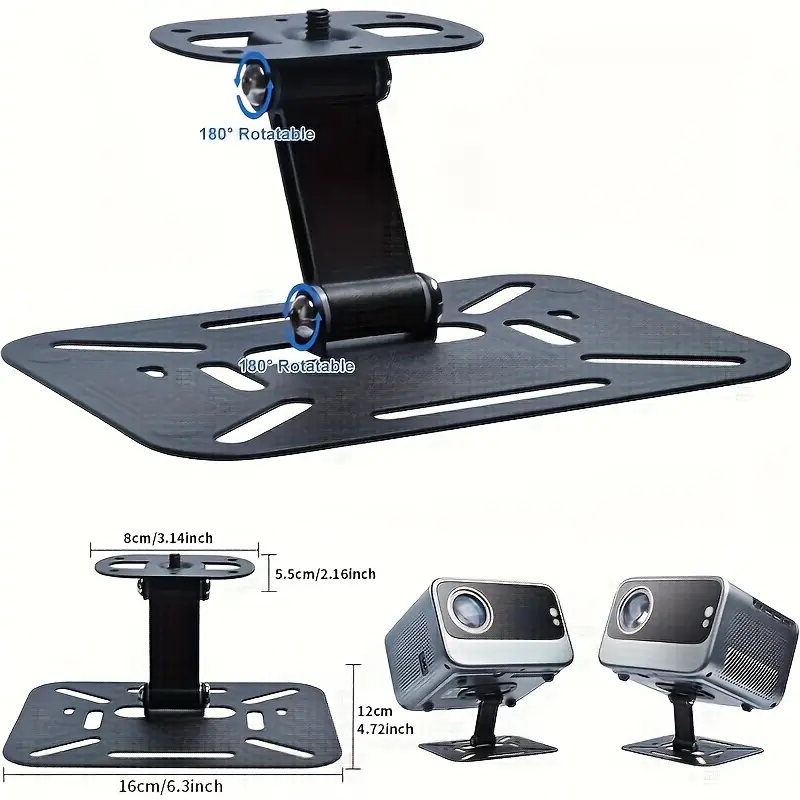 Adjustable Iron Projector Stand, Wall Ceiling Mount Hook, Adjustable Mount Bracket, Swivel Mount, Swivel Base, Durable Metal Support, 180° Rotating Arm, Home Office Use, Modern Design