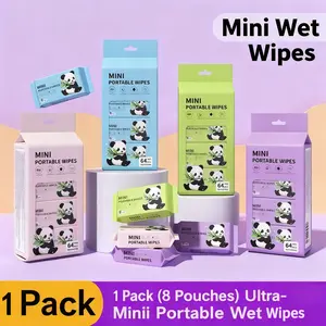 Mini Wet Wipes for Students, 8 Packs Per Box, 8 Wipes Per Pack! Perfect for Wiping Hands, Face, and Screens  Use as Soon as They Get Dirty! Soft, Thick, and Unscented