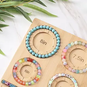 Bamboo Bead Tray with Grooves – Bamboo Jewelry Making Board for DIY Bracelet and Necklace Beading, Beads Jewelry Making