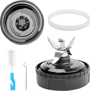 1-pack 6 Fins Extractor  Assembly for , 3.35inches/8.5cm Blender  Replacement  Compatible with  BL660 BL740 BL770 BL771 BL772 BL773CO BL780, with Hook, Brush, Rubber Gasket