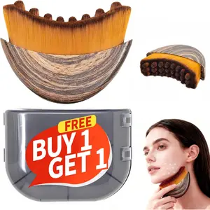 Buy 1 Get 1 Free, Ergonomic Lymphatic Contour Face and Body Brush for Jawline & Chin Sculpting – Dry Brushing Massager for Lymphatic Drainage & Facial Fatigue Relief, Ergonomically Designed to Fit The Skin Precisely