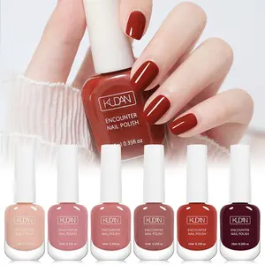 6pcs Water-Based Nail Polish Set, Burgundy Red Series Quick-Dry Formula No LED Needed, Alcohol-Free, Soft Glossy Finish, Polishes Enhances Shine, Fashionable Bottle Design Nail Art Manicure