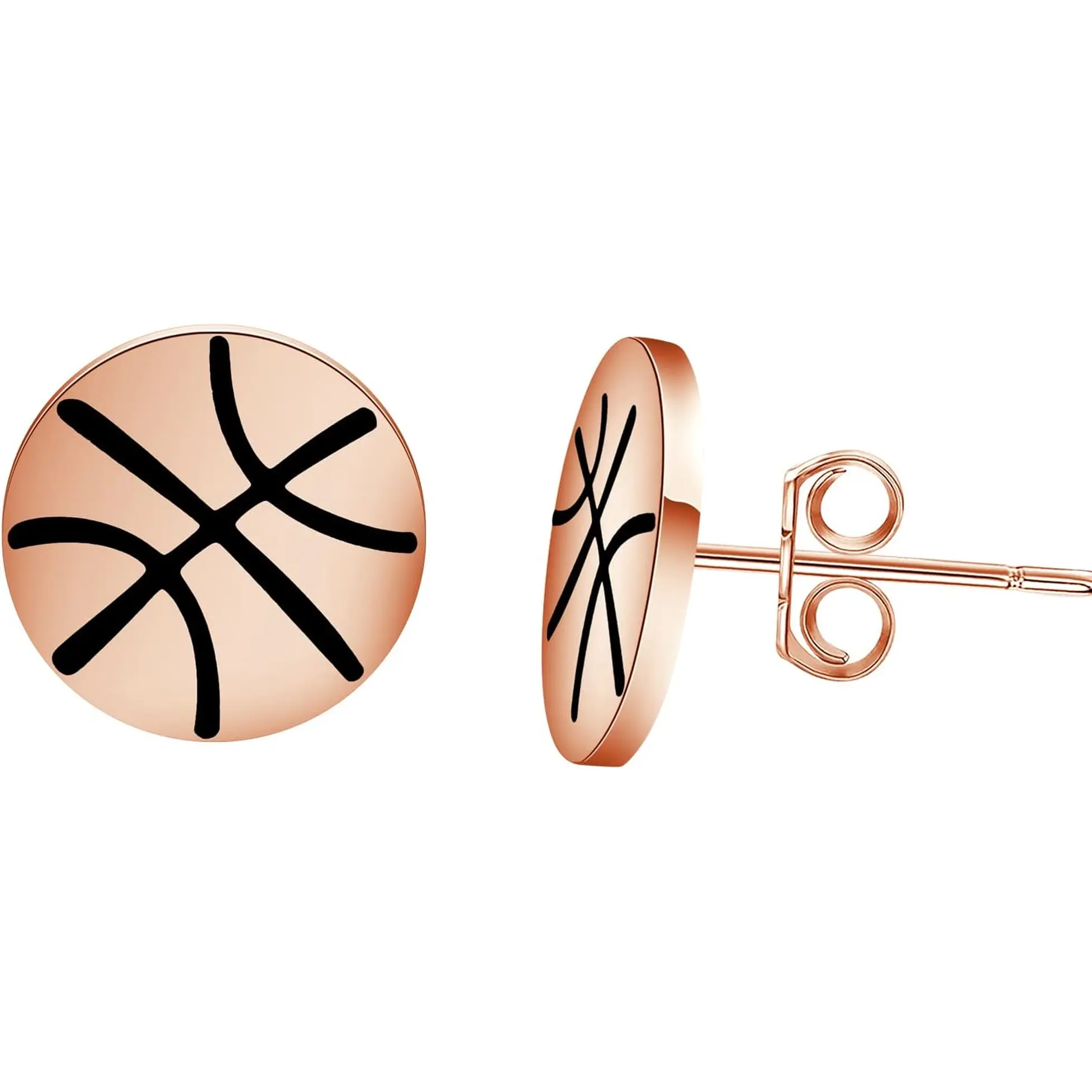Basketball Stud Earrings – Sport Ball Jewelry for Players, Coaches & Fans, Stainless Steel Basketball Gift for Women & Girls