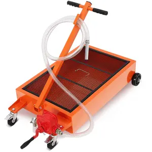 [HOT] Garvee Oil Drain Pan, 15 Gallon Low Profile Oil Drain Pan with Hand Pump,57L Oil Change Pan with 8ft Hose & Folding Handle, Rolling Oil Drain Cart for Car, SUV, Trucks Oil Draining
