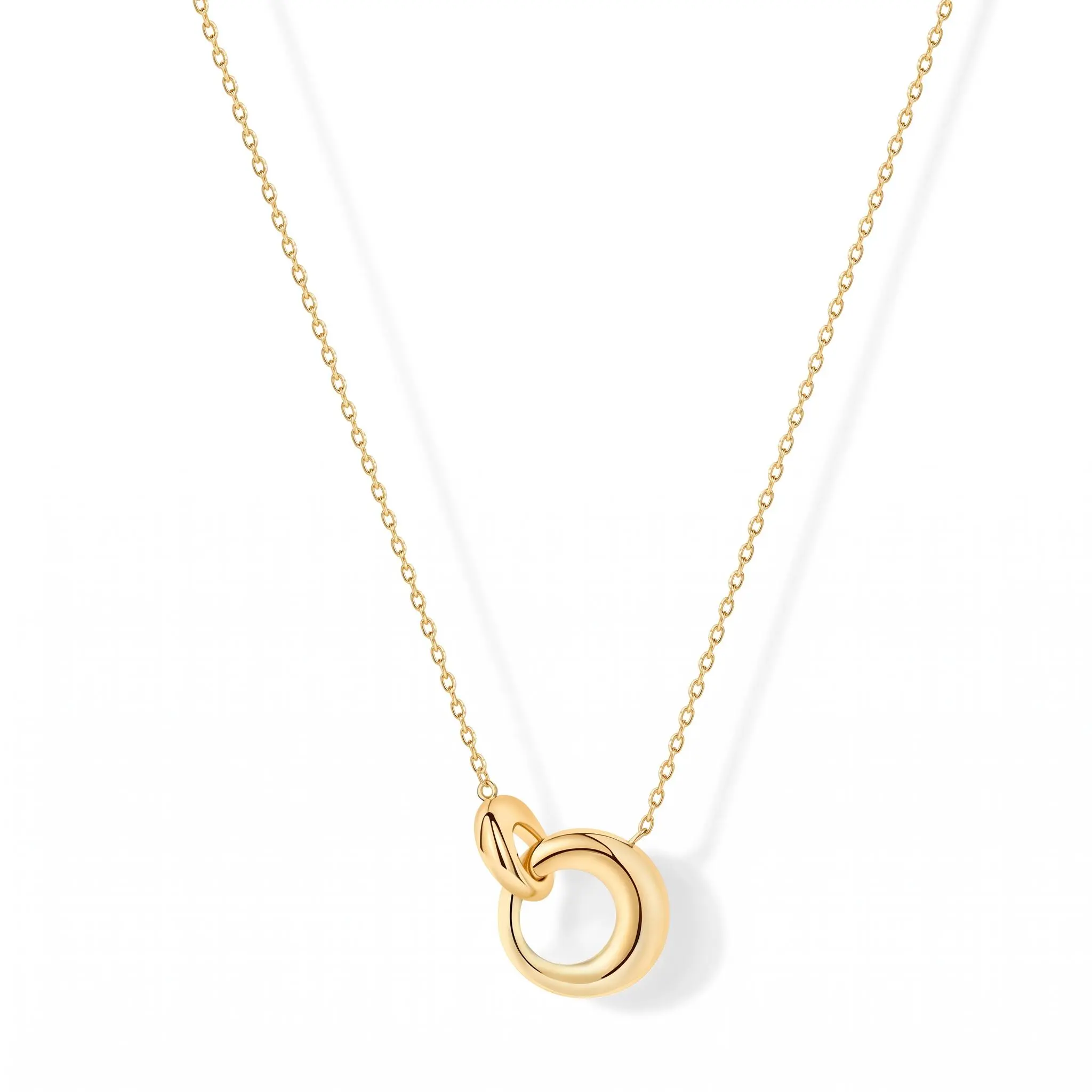 18K Gold Plated Knot Necklace for Women, Minimalist Circle Pendant Necklace, Dainty Everyday Jewelry Gift for Her