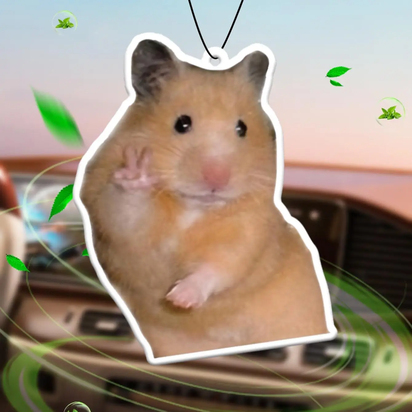 Hamster Pattern Car Air Freshener Hanging Ornament, Car Rear-view Mirror Decorative Hanging Hilton Hotel Scent Fragrance Tablet, Car Accessories, Deco